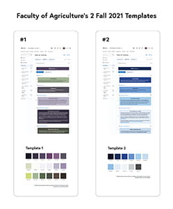 Thumbnail of the two templates for Fall 2021 at the Faculty of Agriculture